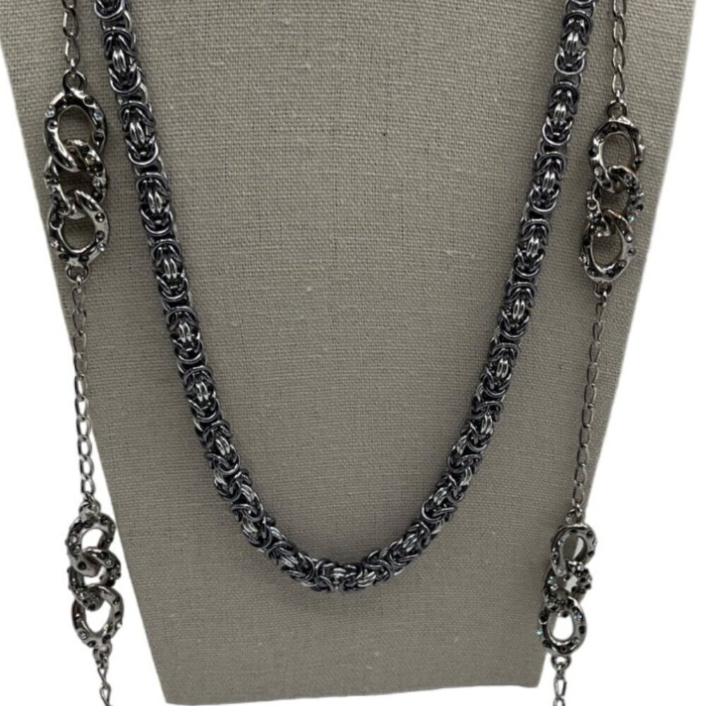 Silver Tone Necklace & Bracelet Set M11 - Picture 2 of 6